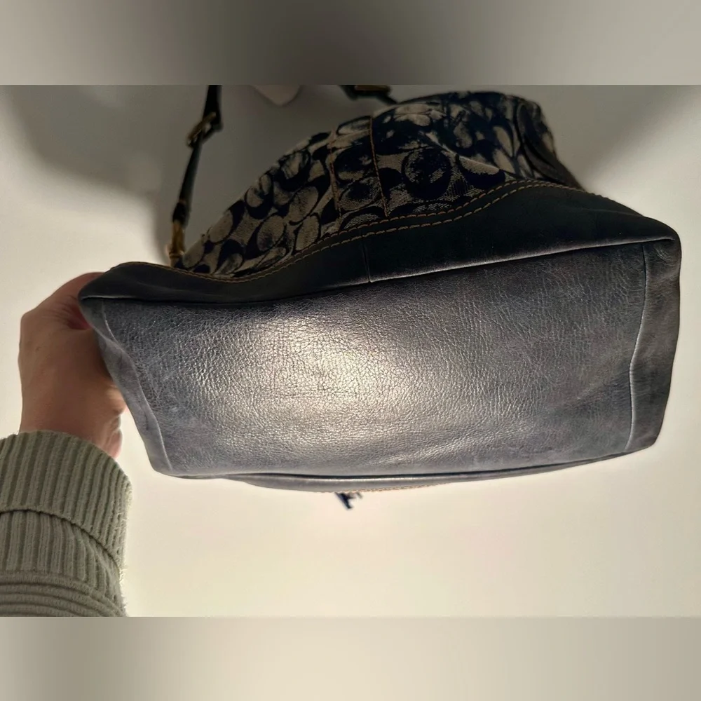 Rare Limited Edition Vintage Coach Y2K Denim Blue Tie-Dye Signature Hobo